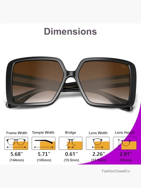 Oversized Square Sunglasses Women Big Large Wide Trendy UV400 Protection main image 5